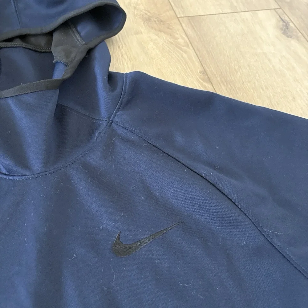 Nike Men's Sz Medium Dri-FIT Spotlight Short Sleeve Hoodie BV3607 Navy Blue